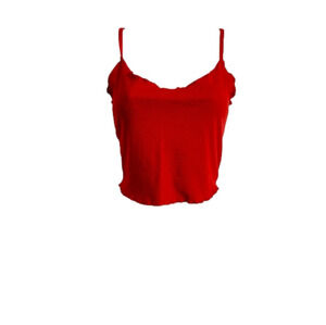 Lettuce Trim Red Crop Top Cami